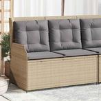 vidaXL Tuinbankje verstelbaar met kussens poly rattan beige, Verzenden, Nieuw, Rotan