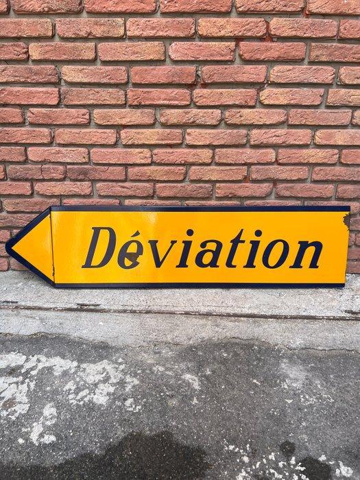 Emaille bord - Oude geglazuurde wegwijzer Déviation –, Antiek en Kunst, Curiosa en Brocante