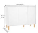 Wit Houten Keukendressoir met 3 Deuren & Houten Poten – 107, Huis en Inrichting, Keuken | Keukenelementen, Verzenden, Nieuw