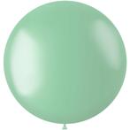 Mintgroene Ballon Metallic Minty Green 80cm, Verzenden, Nieuw