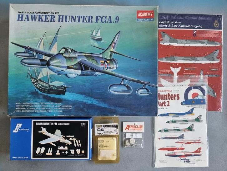 Academy 2169 Hawker Hunter FGA.9 1:48 + 5 opties, Hobby en Vrije tijd, Modelbouw | Vliegtuigen en Helikopters, Verzenden