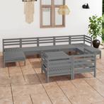 vidaXL 10-delige Loungeset massief grenenhout grijs, Verzenden, Nieuw, Loungeset