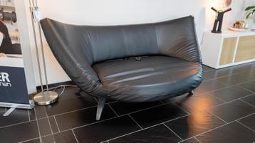 Leolux Danaide bank Refurbished in Zwart Sienna leer beschikbaar voor biedingen