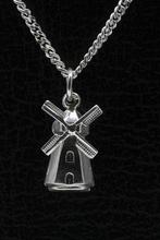 Zilveren Molen grondzeiler ketting hanger, Verzenden, Nieuw