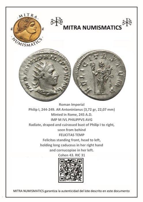 Romeinse Rijk. Philip I (244-249 n.Chr.). Antoninianus, Postzegels en Munten, Munten | Europa | Niet-Euromunten