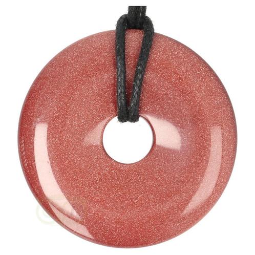 Goudsteen - Bruine Donut hanger Nr 11 - Ø 5 cm, Sieraden, Tassen en Uiterlijk, Kettinghangers, Nieuw, Verzenden