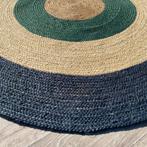 Brinker Jute Dart Teal Navy Rond Vloerkleed - 200x200cm, Ophalen of Verzenden, Zo goed als nieuw