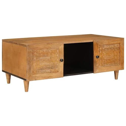 vidaXL Salontafel Lichtbruin 100 x 54 x 40 cm massief, Huis en Inrichting, Tafels | Salontafels, Nieuw, 50 tot 100 cm, Overige houtsoorten
