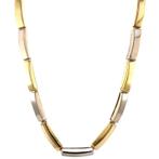 Gouden choker bicolour 45 cm 14 karaat, Verzenden, Zo goed als nieuw, Goud, Goud