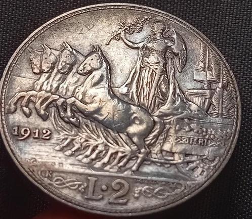 Italië, Koninkrijk Vittorio Emanuele III. 2 Lire 1912 +, Postzegels en Munten, Munten | Europa | Niet-Euromunten