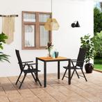 vidaXL 3-delige Tuinset zwart en bruin, Tuin en Terras, 3 zitplaatsen, Nieuw, Tuinset, Verzenden