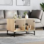 vidaXL Salontafel met glazen deuren 68,5x50x50 cm sonoma, 50 tot 100 cm, 50 tot 75 cm, Verzenden, Nieuw