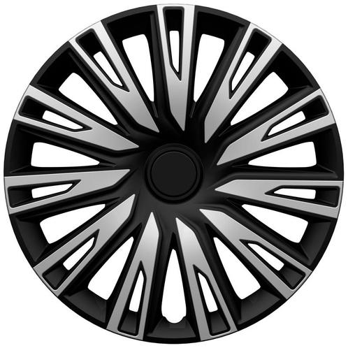 4-Delige Wieldoppenset Copra 16-inch zilver/zwart, Auto diversen, Wieldoppen, Nieuw, Verzenden