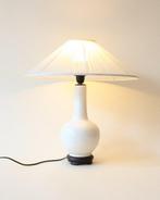 Lamp - Keramiek - Craquelé, zijden scherm
