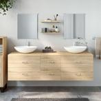 vidaXL 5-delige Badkamermeubelset bewerkt hout eikenkleurig, Huis en Inrichting, Badkamer | Badkamermeubels, Verzenden, Nieuw