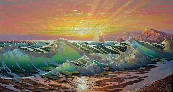 Ihor Tormin (1960) - Walking with the sunrise, Antiek en Kunst, Kunst | Schilderijen | Modern