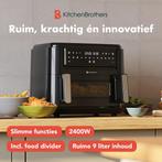 2dekans | KitchenBrothers Airfryer XXL Dual Zone - 9L -, Ophalen of Verzenden