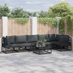 vidaXL Tuin Sofa Set met kussen met kussen 7 pcs Zwart 70 x, Verzenden, Nieuw, Aluminium