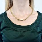 Exclusief gouden vossenstaart schakelcollier (Ketting), Ophalen of Verzenden, Gebruikt, Overige kleuren, Goud