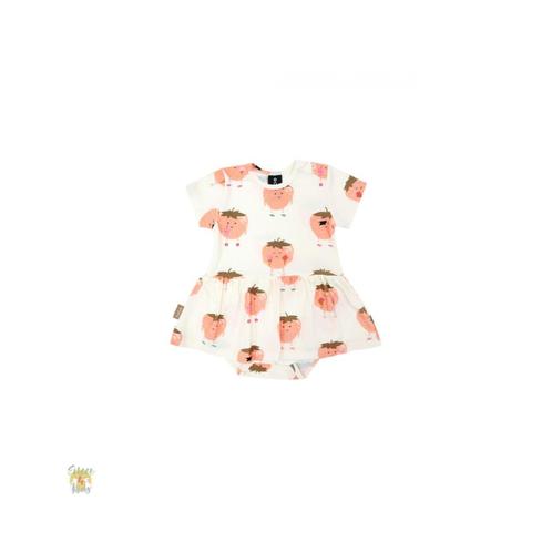 Jurk met romper - aardbei print - maten: 74/80, 86/92 - HEBE, Kinderen en Baby's, Kinderkleding | Overige, Nieuw, Verzenden