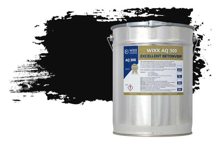 Wixx AQ 300 Excellent Betonverf RAL 9005 | Gitzwart 2.5L, Doe-het-zelf en Verbouw, Verf, Beits en Lak, Verf, Zwart, Nieuw, Minder dan 5 liter