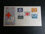 Nederland 1957 - Rode Kruiszegels op FDC met violet stempel, Gestempeld