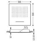 Hoofddouche Tres Plafond met Waterval 50x50 cm Mat Wit, Ophalen of Verzenden, Nieuw