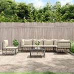 vidaXL 7-delige Loungeset met kussens poly rattan, Verzenden, Nieuw, Rotan, Loungeset