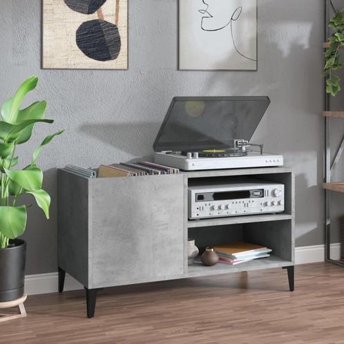 vidaXL Platenkast 84,5x38x48 cm bewerkt hout betongrijs, Huis en Inrichting, Kasten | Overige, Nieuw, Verzenden