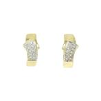 Gouden klapcreolen met diamant 14 karaat, Sieraden, Tassen en Uiterlijk, Oorbellen, Verzenden, Zo goed als nieuw, Wit, Goud