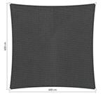 Schaduwdoek 6x6 vierkant Carbon grey, Tuin en Terras, Ophalen of Verzenden, Nieuw