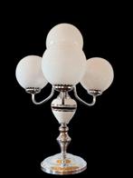 Tafellamp - gechromateerd metaal, glas