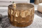 Ronde salontafel ORGANIC ORIENT 70cm goud metaal gehamerd 3D, Huis en Inrichting, Tafels | Salontafels, Nieuw, Ophalen of Verzenden