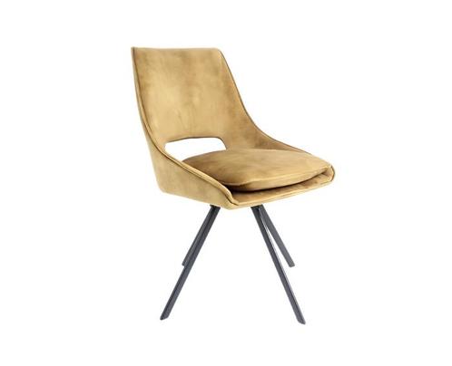 Eetkamerstoel Milou velvet draaibaar - Oker | BY-OLAF, Huis en Inrichting, Stoelen, Nieuw, Ophalen of Verzenden