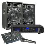 MAX12 DJ set met o.a. speakers, versterker en mixer - 1400W, Nieuw, Verzenden