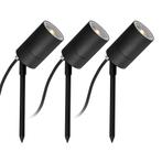 3x LED Pin Tuinspot Zwart Tuinverlichting Tuinspots, Verzenden, Nieuw