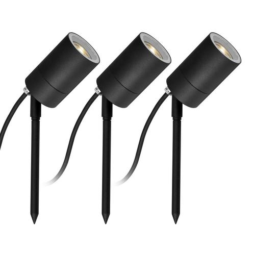 3x LED Pin Tuinspot Zwart Tuinverlichting Tuinspots, Tuin en Terras, Buitenverlichting, Verzenden