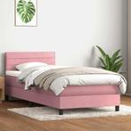 vidaXL Boxspring met matras fluweel roze 100x220 cm, Huis en Inrichting, Slaapkamer | Bedden, Verzenden, Nieuw, Stof