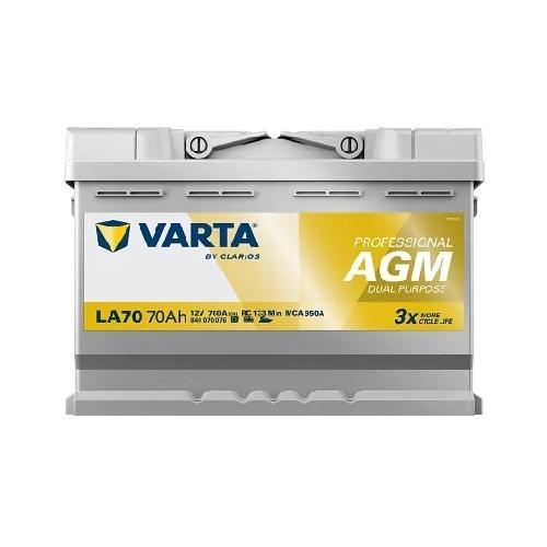 Varta LA70 AGM accu 12 volt 70 ah Dual Purpose, Caravans en Kamperen, Camper-accessoires, Nieuw, Ophalen of Verzenden