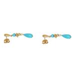 Oorbellen - 18 karaat Geel goud - 2.50ct. tw. Turquoise, Nieuw