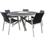 Nancy New Valley dining tuinset 150x74 cm rond 6 delig wit, Ophalen of Verzenden, Nieuw