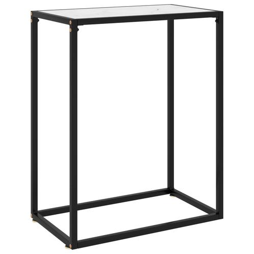 vidaXL Wandtafel 60x35x75 cm gehard glas wit, Huis en Inrichting, Tafels | Bijzettafels, Nieuw, Verzenden