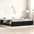 vidaXL Bedframe zonder matras 150x200 cm bewerkt hout zwart, Huis en Inrichting, Slaapkamer | Bedden, Bruin, Verzenden, Overige maten