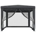 Partytent met 4 mesh zijwanden 3x4 m HDPE antracietkleurig, Verzenden, Nieuw, 2 meter of meer, Partytent