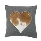 wol grijs kussen hart 45x45cm, Verzenden, Nieuw
