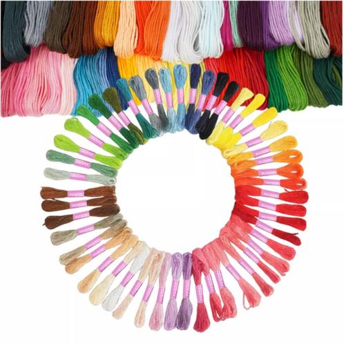 Ruhhy Borduurset 50 Kleuren – Floss Katoengaren voor Hand., Hobby en Vrije tijd, Schilderen, Nieuw, Ophalen of Verzenden