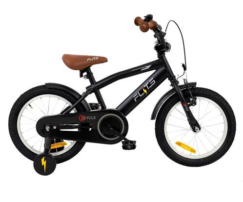 2Cycle Flits - Zwart - Jongensfiets 4 tot 6 jaar, Fietsen en Brommers, Fietsen | Jongens, 16 inch, Nieuw, Verzenden