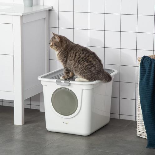 Kattenbak - DeLuxePets - Deksel - Schep - Grijs, Dieren en Toebehoren, Katten-accessoires, Nieuw, Ophalen of Verzenden