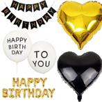 Goud zwart witte verjaardag decoratie set 17-delig, Nieuw, Versiering, Abraham of Sarah, Verzenden