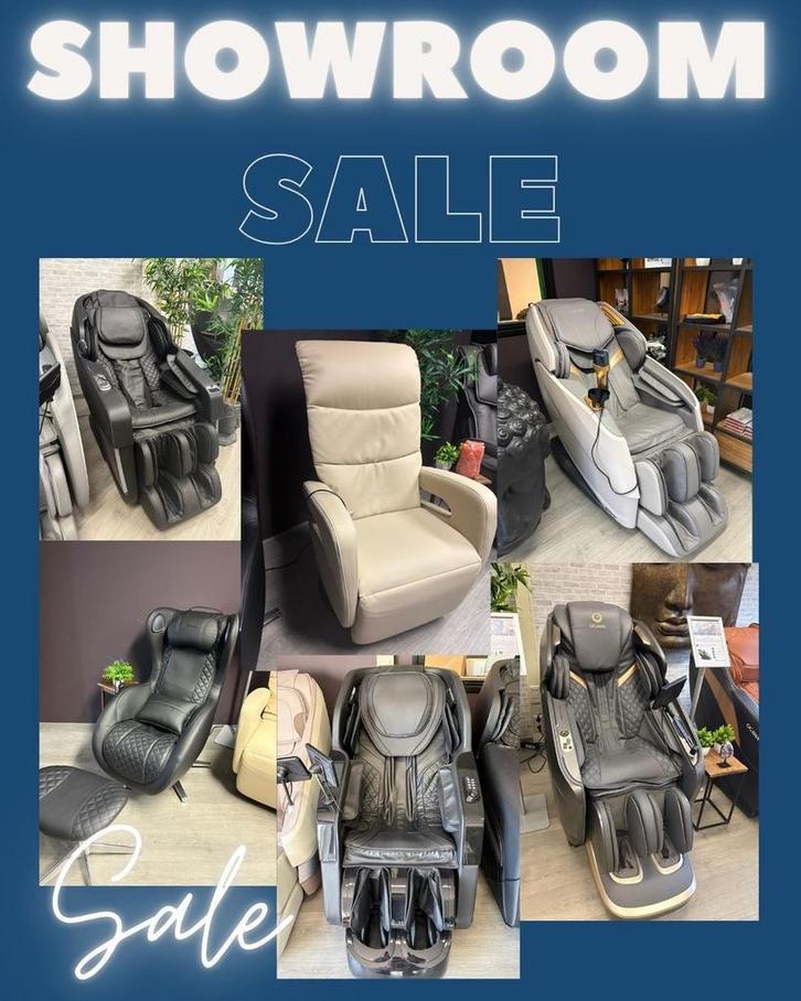 Eindejaars showroom uitverkoop! Stoelen vanaf €1050,-, Sport en Fitness, Massageproducten, Massagestoel of Kussen, Zo goed als nieuw